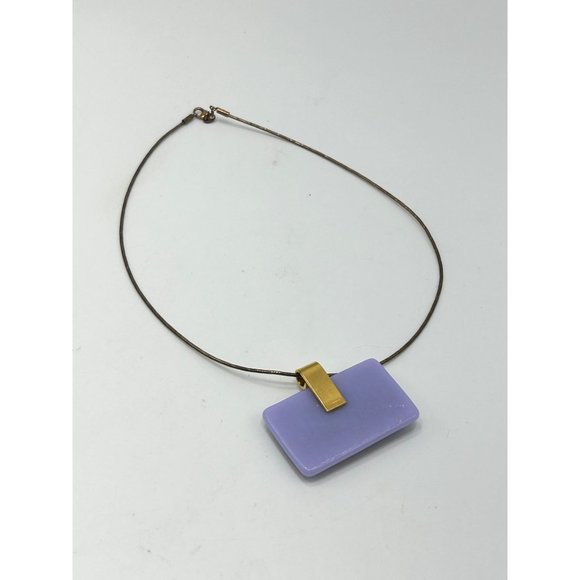 Dichroic Glass Pendant Necklace Sterling Silver Snake Chain Handcrafted Jewelry - Picture 5 of 8